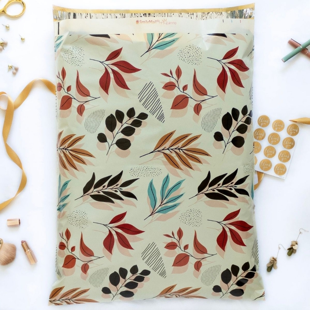 50 Fall Leaves Poly Mailers 19"x24" - Picture 2 of 2